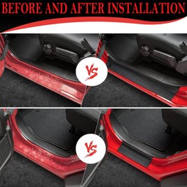 Wocch for Jeep JL Door Sill Guards 4 Door Entry Guard Protector Black Soft Rubber Scratch Cover Decal Sticker for Jeep Wrangler JL JLU Gladiator JT 4-Door 2018 2019 2020 2021 2022 2023 2024