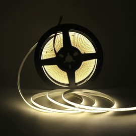 KISUFU USB 5 V COB LED Strip, 320 LED/M Warm White LED TV Backlight LED COB Strip LED Strip Continuous, High Density Light Dimmable 3000 K LED Strip (3 m, Natural White)