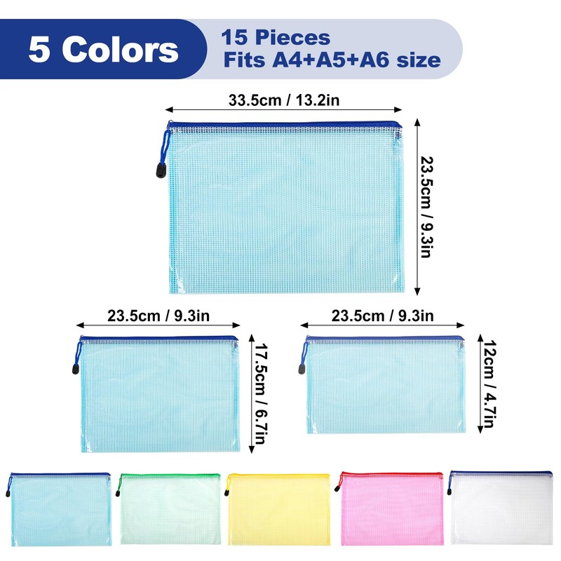 Logei Document Bag with Zip A4 + A5 + A6,