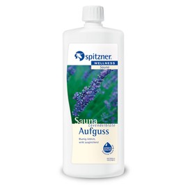 Spitzner Saunaaufguss Lavendelblüte blumig-lieblich 1000 ml – Wellness Sauna Aufguss, Saunaduft Lavendel Aroma, Ruhe und Entspannung, natürliches Saunaöl