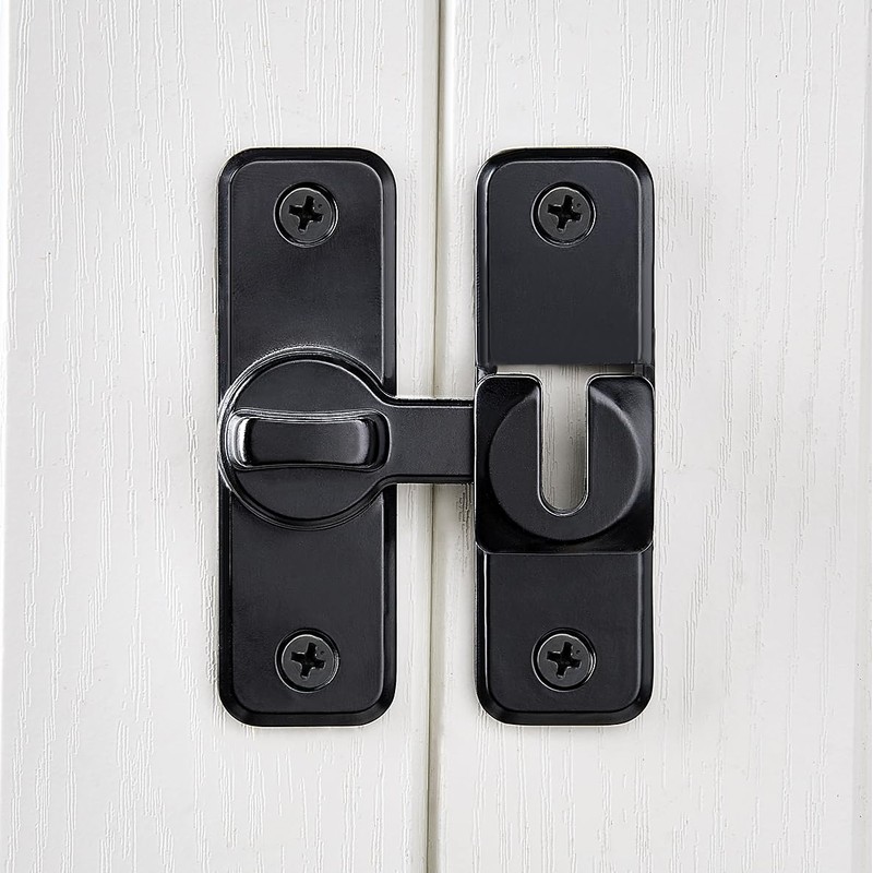 INIRET Black Enhanced Security Flip Latch Lock - Heavy-Duty 90/180