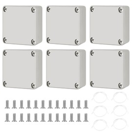 6 Pcs Waterproof Junction Box, IP65 Outdoor Cable Connectors, Electrical External Wire Cable Junction Box, Electrical Box Cable Box for Cable Connection (grey-white, 63x58x35mm)