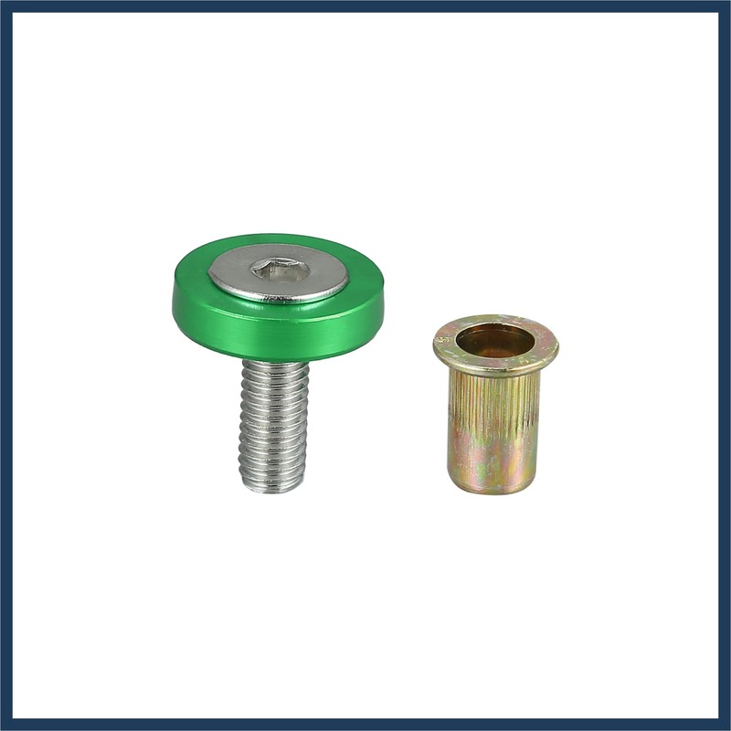INFINAUTO 20pcs Motorcycle Green Fender Bumper Washer Bolt Nut Kit