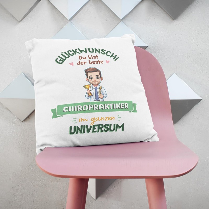 Mugffins Cushion with Filling with Saying for CHIROPRAKTIKER Mann –