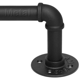 Refrze Curtain Rods for Windows 72 to 144 Inch, 1"Black Curtain Rod Industrial Wrap Around,Adjustable Heavy Duty Blackout Curtain Rods for Ceiling,Bedroom,Outdoor Patio