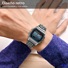 Relojes Mayoreo Vintage Retro Digital A168 Correa Metal Color de la correa Plateado