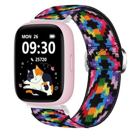 Compatible for BIGGERFIVE Smart Watch Band, Lamshaw 22mm Quick Release Stretch Elastics Nylon Adjustable Replacement Strap Accessories Compatible with BIGGERFIVE BW01, BIGGERFIVE BW02 Smart Watch (Colorful)