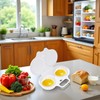 White Egg Poacher, Microwave Egg Boiler Poacher, 2 Cavity Nonstick