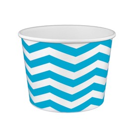 16 oz Yogurt Paper Cups- 1000 Count (Chevron-Blue)