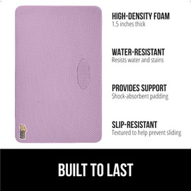 Gorilla Grip Extra Thick Kneeling Pad, Supportive Soft Foam Cushioning for Knee, Water Resistant Construction for Gardening, Bathing Baby, Workout Supplies, Lightweight, Garden Work Gifts, Purple