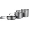 Explorer Bear Titanium Stackable Camping Cooking Pot Mess Kit Set