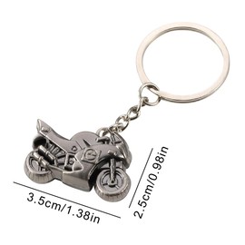 Tadipri 2 Pieces Mini Motorcycle Chrome Metal Key Ring Gift Angel Key Ring for Motorcyclists – Gifts Motorcycle Key Fob Lucky Charm Driving Careful, multicoloured