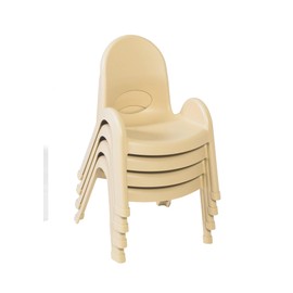 Angeles Value Stack 9" Child Chair, Natural Tan, 4 Pack, Stackable Ergonomic Seating Solution for Classrooms and Homeschools
