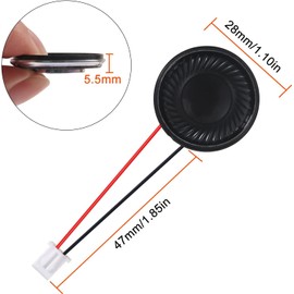 JUZITAO 8Pcs 8 Ohm 1W Speaker 8ohm Round 28mm Loud Speakers Compatible with Small Loudspeaker Audio MP3 MP4 Player Speaker 2Pin - Black