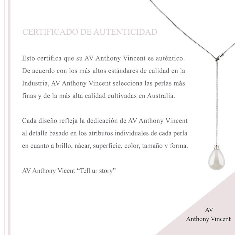 Anthony Vincent Collar Dije Perla Blanca Estilo Mallorca Tamaño 10