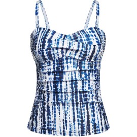 Holipick Tankini Top for Women Twist Front Bandeau Swim Top Tummy Control Bathing Suit Top Only No Bottom