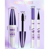 Burgundy Mascara Eyeliner Pen Kit, Waterproof Tube Mascara Eye Liner