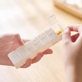 Square Weekly Pill Organizer with 7 Compartments for Pills and Vitamins Case 9ea