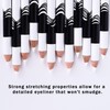 12PCS White Eyeliner Pencil Set,High Pigmented Smudge-Proof White Eye Liner