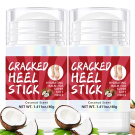 Baorder 2Pcs Coconut Scented Foot Cream Set, Natural Hydrating Heel Stick Balm, Deeply Moisturize Soften, Smoothens Dry Skin, Feet Care for Women and Men