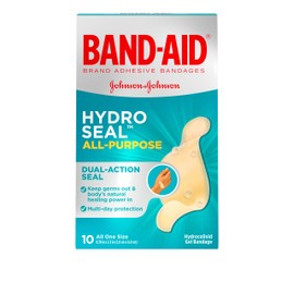 Band-Aid Band-Aid Brand Hydro Seal Adhesive Bandages for Wound Care and Blisters, All Purpose Waterproof Bandages for Cuts and Scrapes, 10 Count