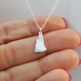 FashionJunkie4Life Sterling Silver New Hampshire State Necklace, 18 Inch | Gifts for Men & Women | Birthday Gift for Men and Women