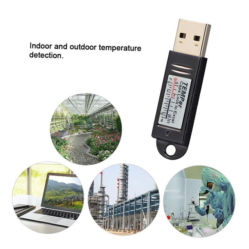 Docooler PCsensor USB Thermometer Datenlogger Recorder für PC Laptop Silber