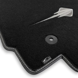 Lloyd Mats Custom-Fit Carpeted Floor Mats Premium Luxury Car Floor Liners for Corvette C7 2014-2019 (Charcoal, 2PC (Single Logo) - Stingray Logo)