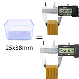 16 x Protective Caps for Chair Legs, Felt Chair Leg Caps, Felt Gliders for Chairs, Chair Leg Protectors, Furniture Gliders, Chair Socks, Chair Gliders (Rectangular, 25 x 38 mm)