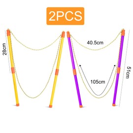 2 Pairs of Bubble Sticks, Giant Soap Bubbles for Children Adults, Giant Bubble Maker Toy, Bubble Wall, Telescopic Design, Easy to Carry, for Summer Parties, Outdoor