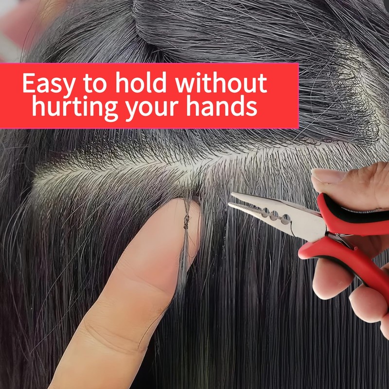 Hair Extension Pliers 3 Hole Hair Tongs for Nano Rings