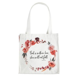 Faithworks Women's Casual Inspirational Canvas Tote Bag, God Within Her, Medium
