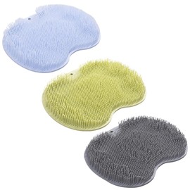 Set 2 Cepillo Tapete Limpieza Pies Aseo Corporal Higiene Personal Limpieza Profunda Tapete Silicona Limpieza Pies Espalda Brazos Adherible Paquete de dos Piezas (Color Gris)