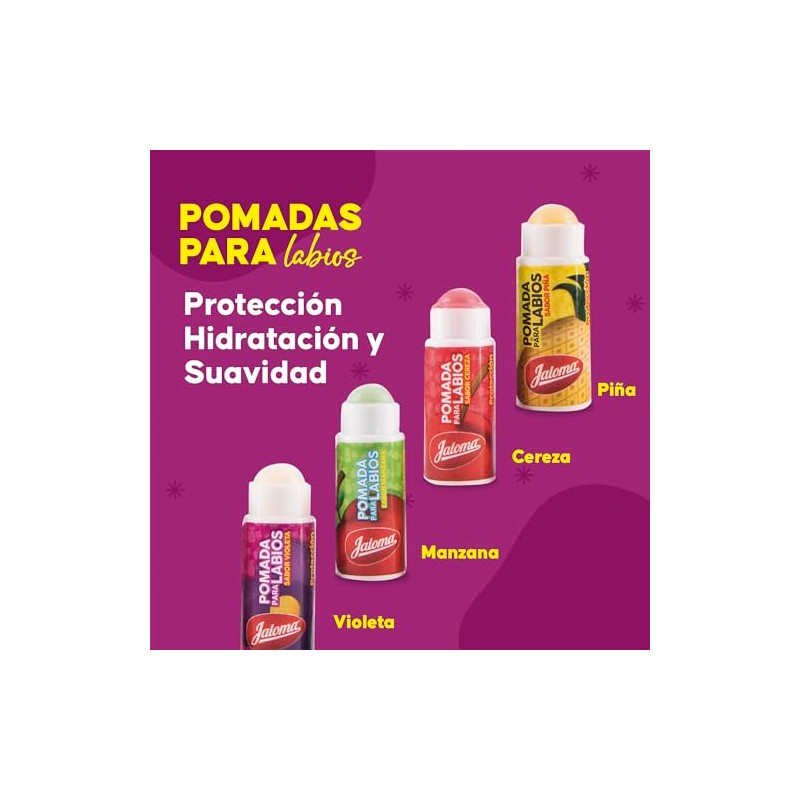 Jaloma Pomada Labial Varios Sabores Vitrolero, 60 Piezas, Pack of