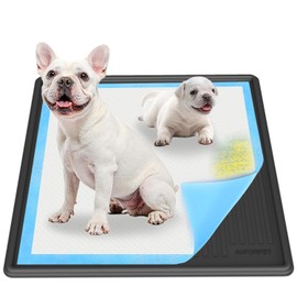 Pee Pad Holder for Dogs, Heavy Silicone Puppy Pad Holder Tray, Fits Up to 23" x 23" Disposable Pads, Reusable, High Edge, Leak-Proof Toilet Mat for Potty, Doggy Baby, Cat, Rabbit Pets