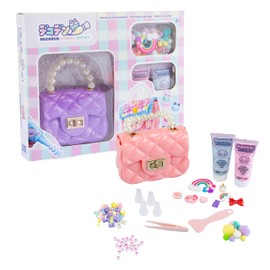 MOMOMI Decoden Cream Bag, 1 Kit per Decorazione Artigianale Borsetta con Crema Sintetica, Charms e Perline