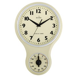 Acctim 21592 Kitchen Time Wall Clock, Cream, 1 - pack