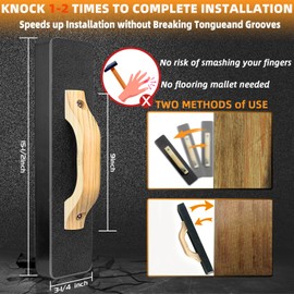 NAACOO Laminate/Vinyl Flooring Tools, Heavy Tapping Block, Heavy Pull Bar, Knee Pads, 10” Contour Gauge, 20pc Upgrade Flooring Spacers, Rubber Mallet/Pro-6 in 1 Floor Installation Kit