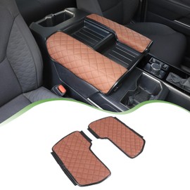 Center Console Armrest Cover Protector Pad Compatible with Toyota Tundra Sequoia 2022-2025 Leather Car Console Armrest Seat Cushion Waterproof Armrest Cushion Lid Interior Accessories (Style C)