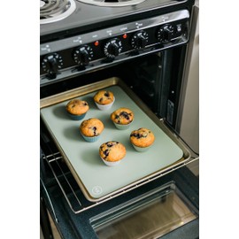 The Silicone Kitchen Starter Set Gift Bundle, 24 Regular, 12 Jumbo, 24 Mini Baking Cups, 2 Half-Sheet, 2 Quarter-Sheet Baking Mats, Blue, Green, White