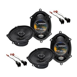 Harmony Audio -R68 Compatible with Ford F-250/350/450/550/650/750 1999-2004 Car Stereo Rhythm Series 5x7 6x8 Replacement 225W Speakers and HA-725600 Speaker Replacement Harnesss