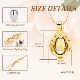 Minicremation Teardrop Urn Urn Necklace for Ashes for Women Men Cremation Jewelry Memorial Locket Pendant Stainless Steel Hollow Keepsake Urn for Human Ashes