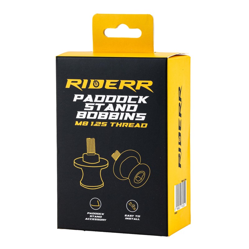 RIDERR Bobbins M8-1.25 Thread - Motorcycle Paddock Stand Bobbins