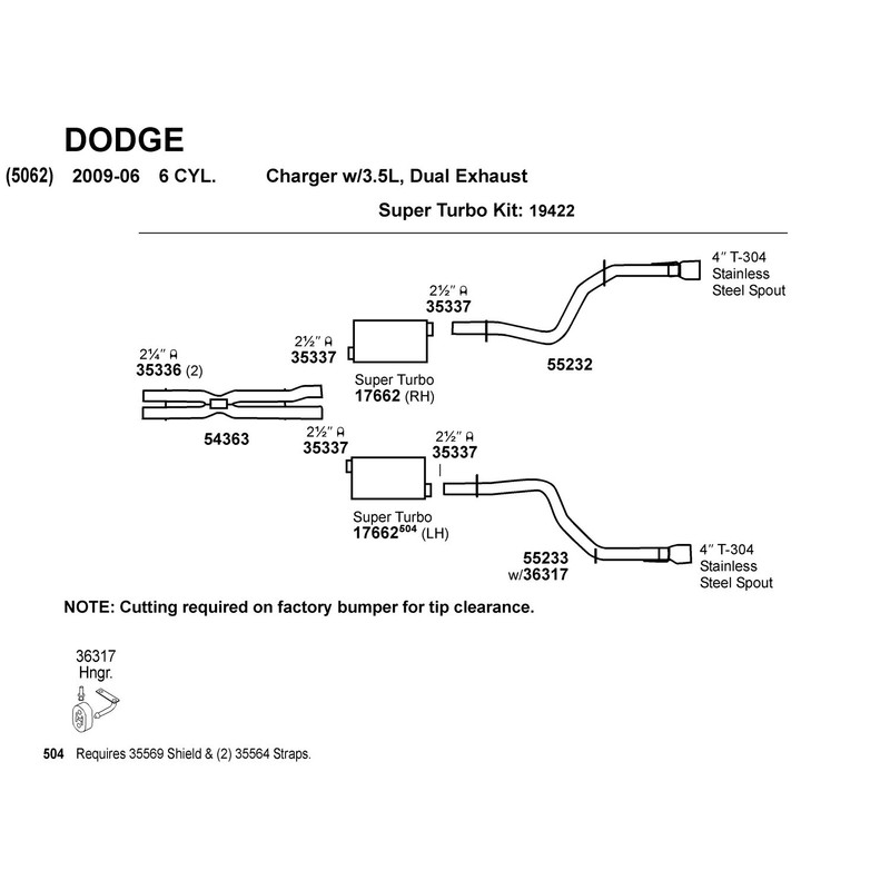Dynomax 36317 Exhaust System Hanger for Dodge Charger