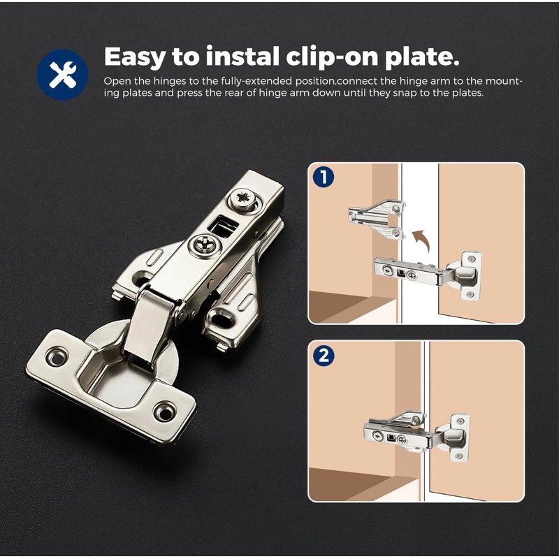 Ravinte 1 Pair 2 Packs Full Overlay Cabinet Door Hinges,105