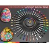 TOOLI-ART 36 Flexible Brush Tip Acrylic Paint Pens Markers Set