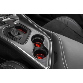 Auovo Anti-dust Mats for Challenger Accessories 2015-2023 Custom Interior Cup Holder Inserts Door Pocket Center Console Liners (Red, 11pcs/kit)