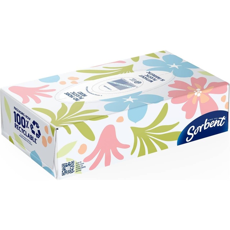Sorbent Everyday Facial Tissues, White (150-Sheets)