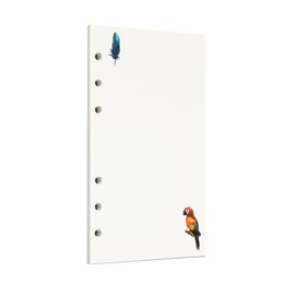 Zelten 45 Sheets 90 Pages Colorful Loose Leaf Punched Paper Refills Paper for 6 Hole Binder Personal Organizer Diary Notebook Refillable Planner (A6, Rainforest Blank)