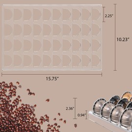SUMERFLOS Coffee Pod Holder Storage Tray 15.75"L x 10.23"W Compatible with Vertuoline Capsule, Drawer Insert Organizer Holds 40 Pods Drawer of Kitchen, Home, Office - Clear